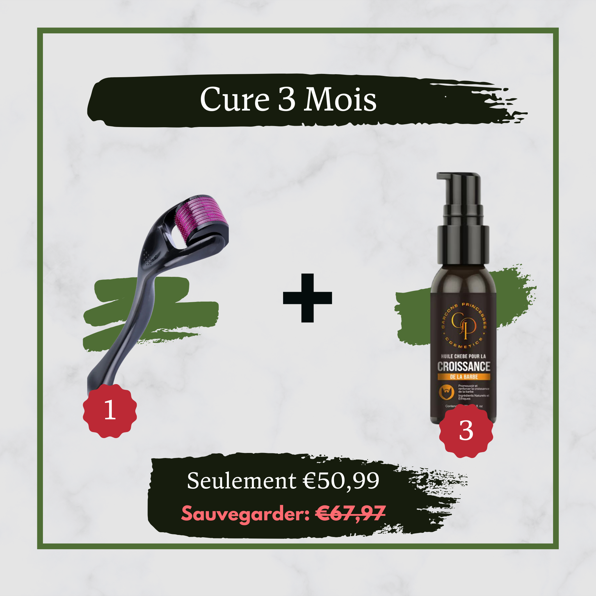 Cure de pousse de barbe (forfait de 3 mois)
