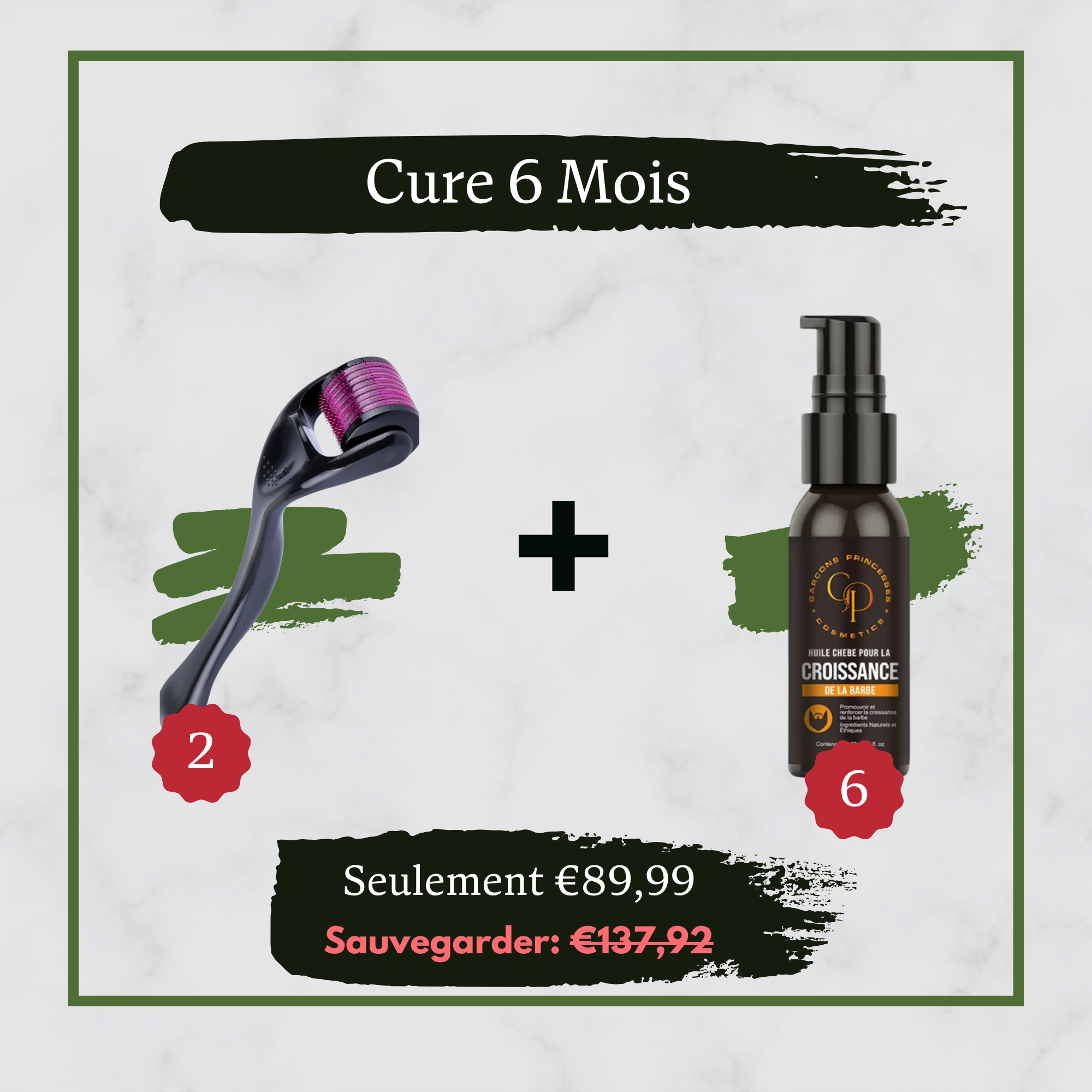 Cure de pousse de barbe (forfait de 6 mois)